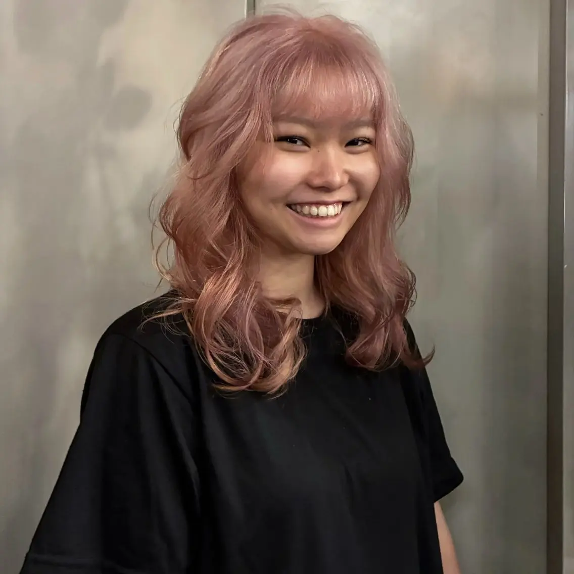 ミディアム カラー ピンクカラー ヘアカラー エルベスアクト志木店 SHIINAのヘアスタイル