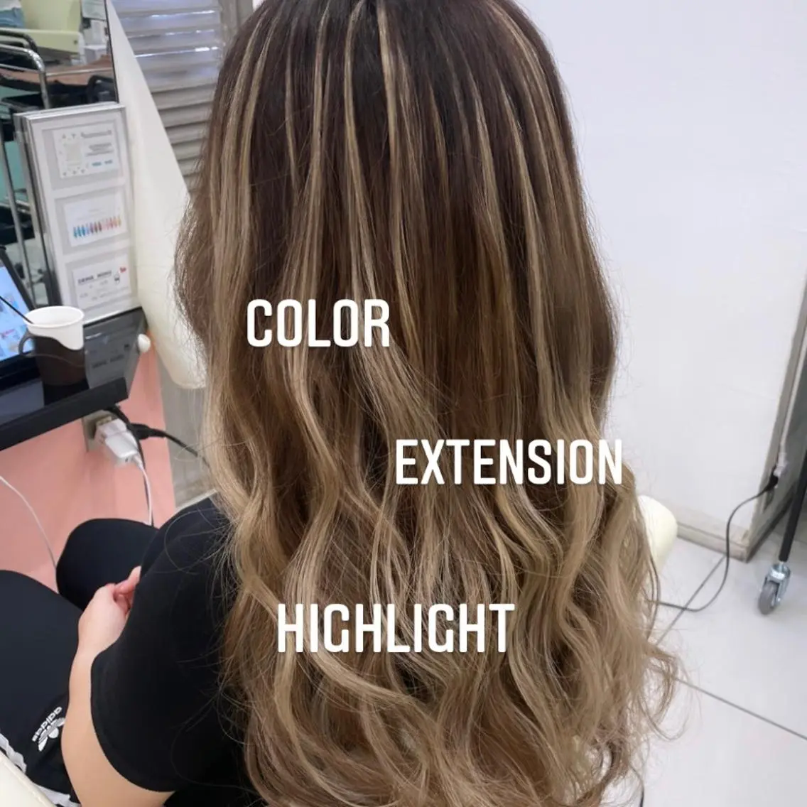 ロング カラー ヘアカラー エクステ エクステ🩵ブリーチ 韓国ヘア🩵KAEのヘアスタイル