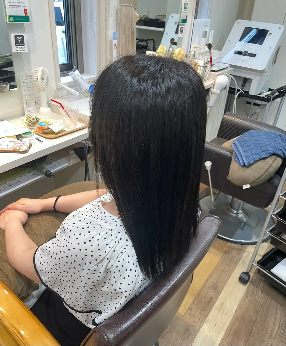 カラー 透明感カラー オリーブカラー 縮毛矯正 ef 千枝芙貴のヘアスタイル