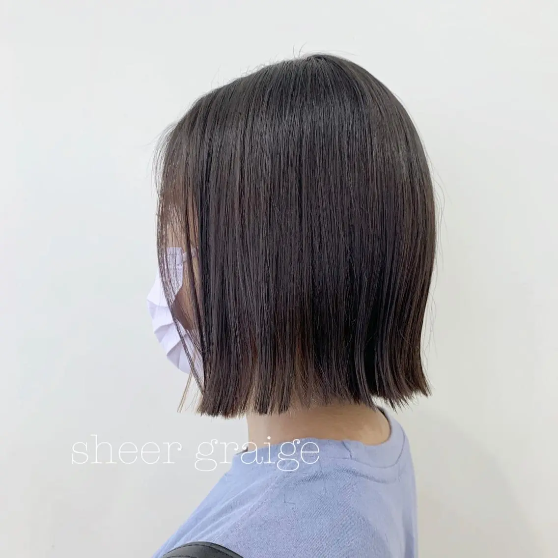 ショート カラー カット ヘアカラー トリートメント ぱつっとボブ/ 小野あかねのヘアスタイル