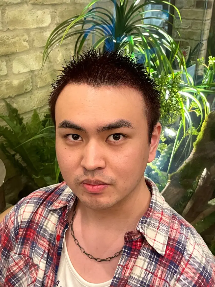 ショート レッドブラウン ボブ ショートヘア 落合 泰輔のヘアスタイル