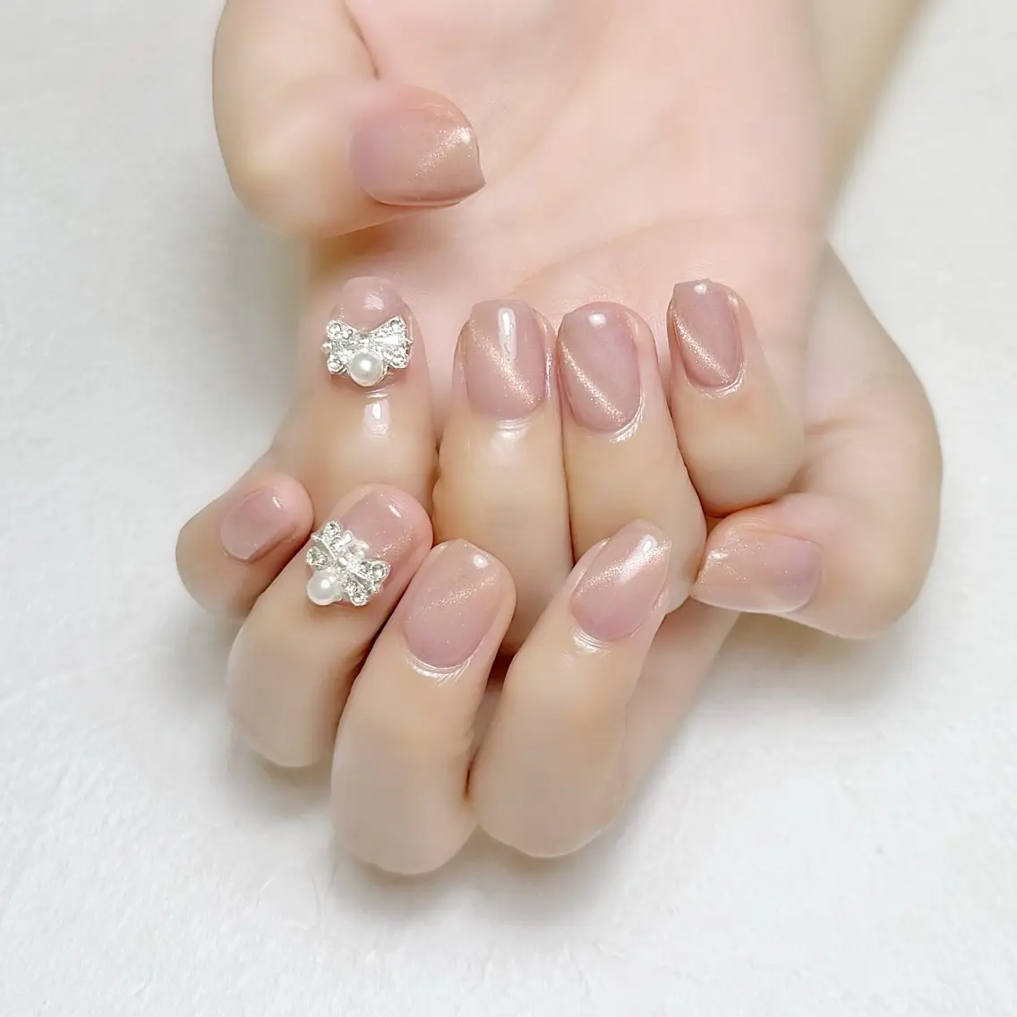 ネイル マグネットネイル オフィスネイル リボン 夏ネイル rouse nail RISATOのネイルデザイン