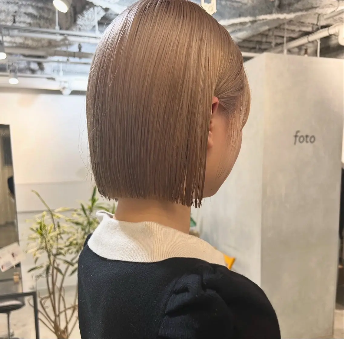 ショート カラー カット ヘアカラー トリートメント 切りっぱなしBOB 職人💜Anzuのヘアスタイル