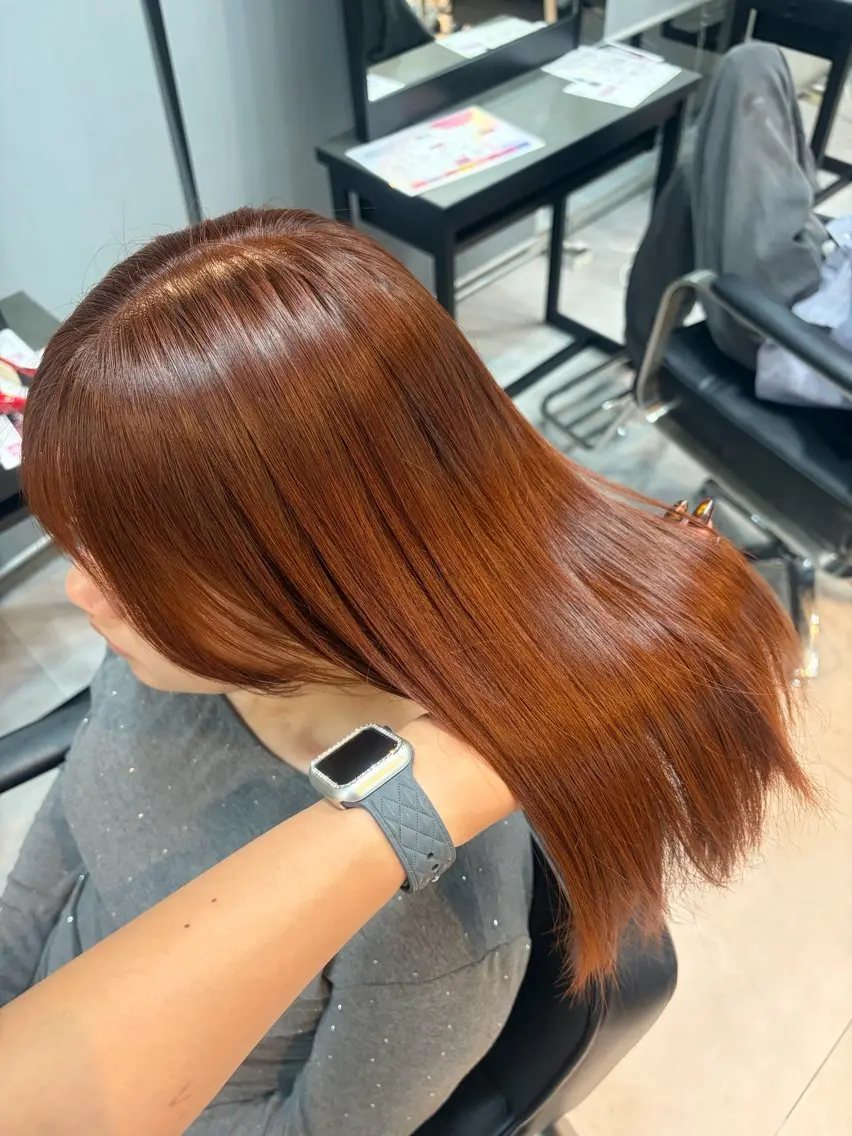 セミロング カラー 縮毛矯正 韓国/透明感カラー みのり 🕊️のヘアスタイル