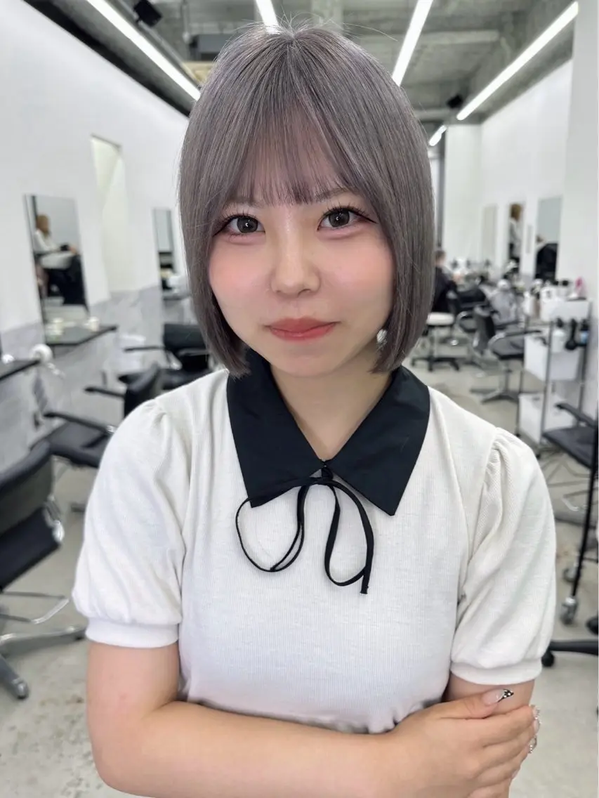 ショート カラー ブリーチ ケアブリーチ トリートメント ヘアカラー ブリーチ/ハイトーン 名古屋栄/SHIONのヘアスタイル