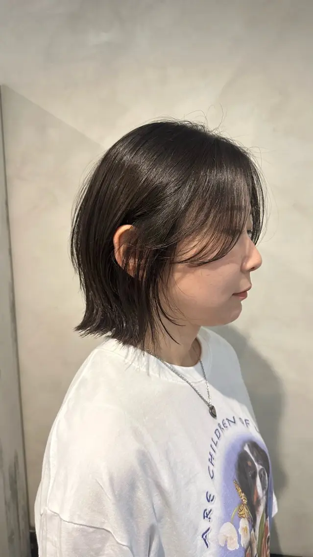 ミディアム ボブレイヤー ボブ レイヤーカット ウルフカット Yuki☺︎パーマ レイヤーカットのヘアスタイル