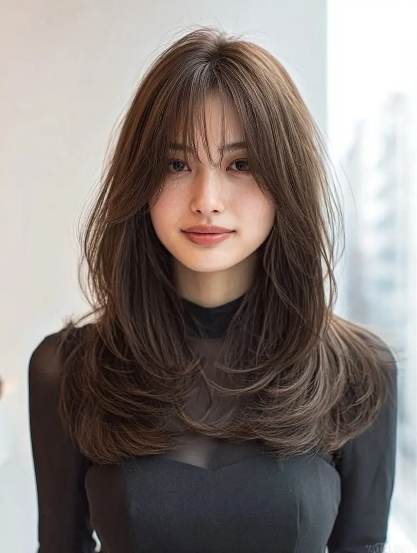 セミロング セミロングパーマ 顔まわりレイヤー 顔周りカット ハッシュカット ハイレイヤー カット ヘアカラー 縮毛矯正 トリートメント ✨毛髪診断で絶対綺麗 ✨美髪艶髪専門✨高浪のヘアスタイル
