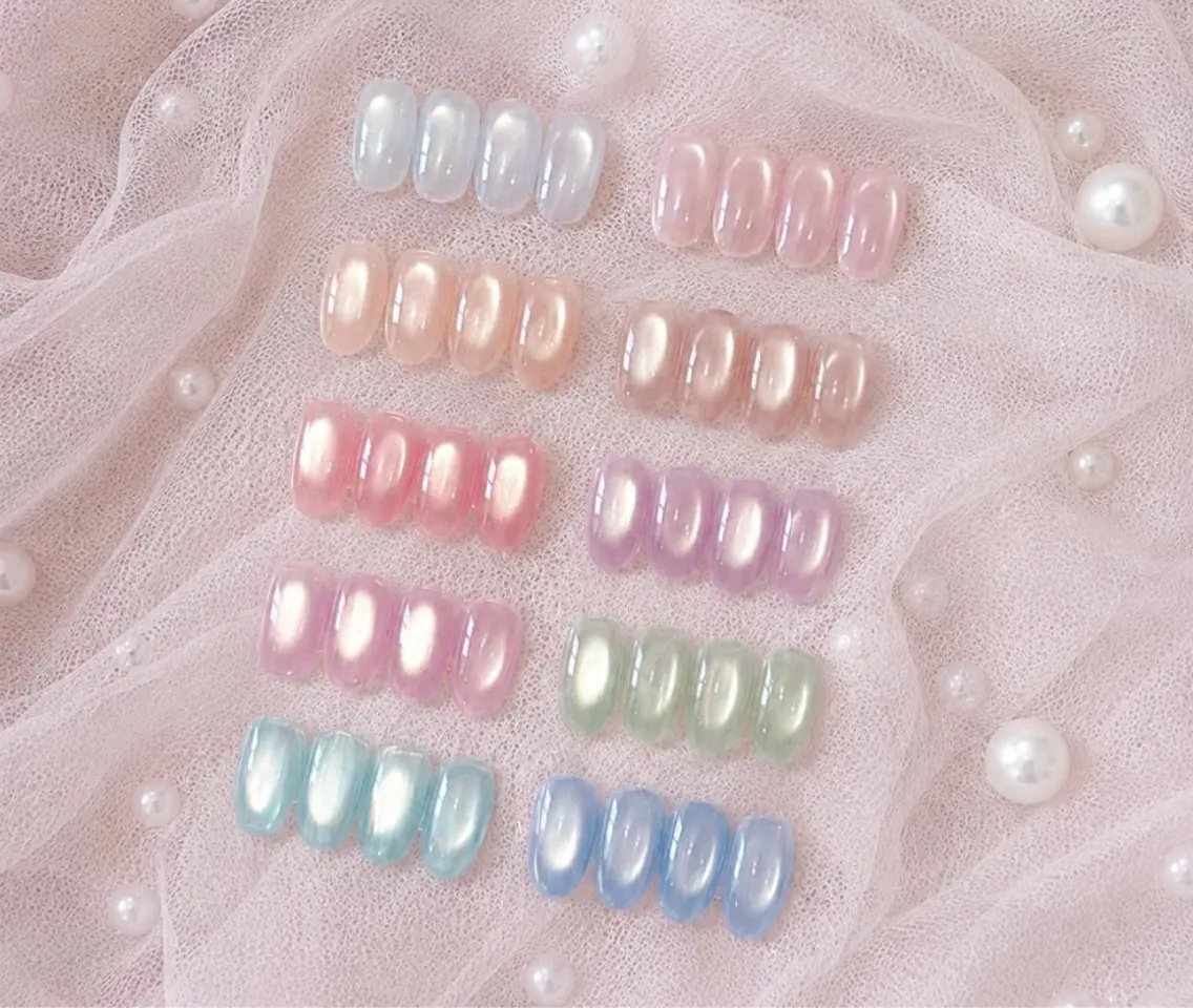 ネイル 氷ネイル・うるうるネイル 韓国ネイル マグネットネイル ワンホンネイル ANGILA NAIL上大岡のネイルデザイン