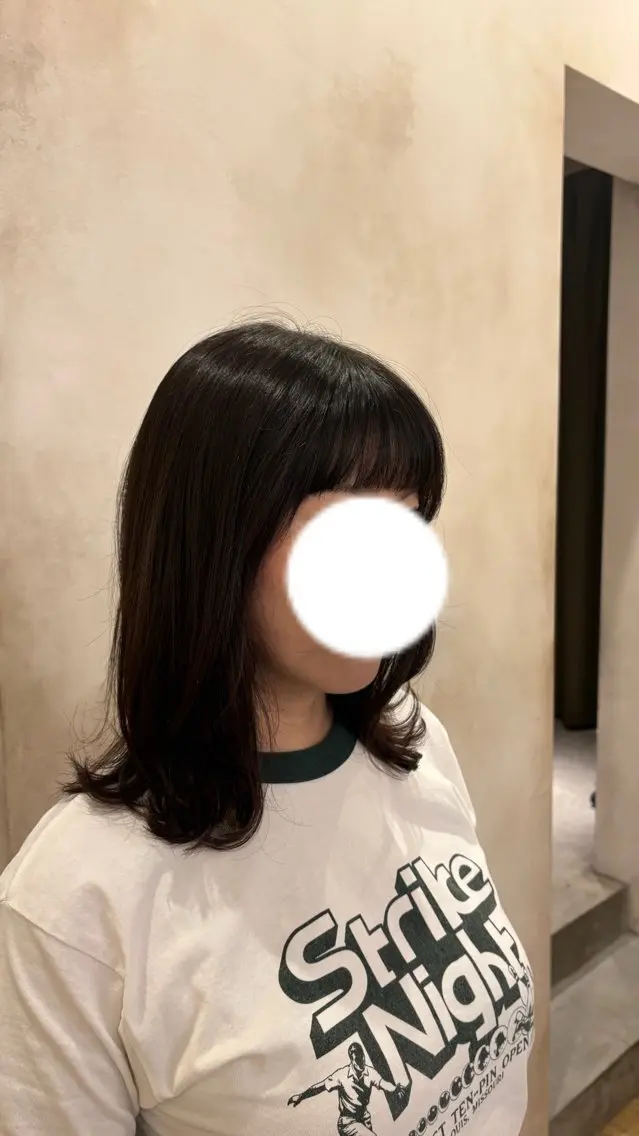 ミディアム 外ハネヘア MAHAE 中司のヘアスタイル