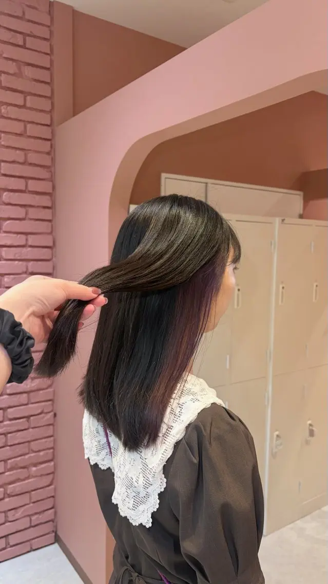 ミディアム カラー ヘアカラー 聖菜/ hina /レイヤー/艶カラーのヘアスタイル