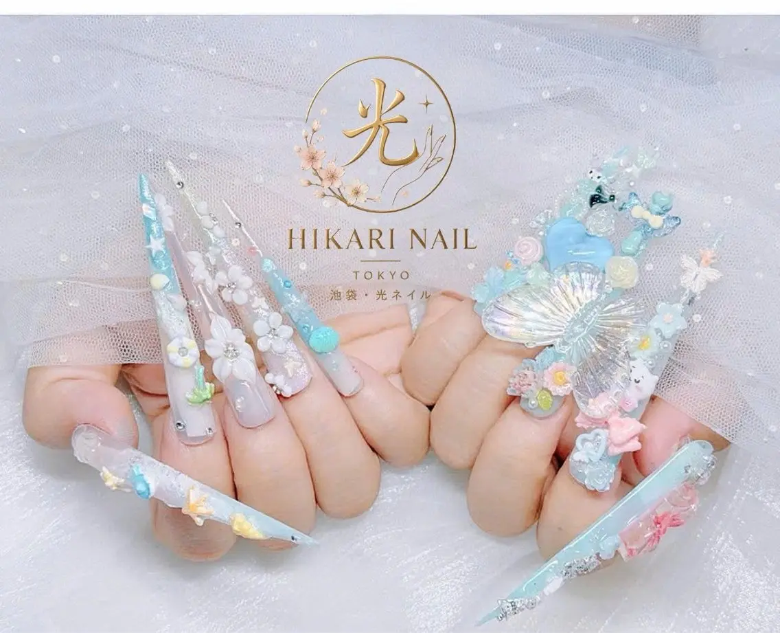 ネイル チークネイル 長さ出し フレンチネイル ガーリー ハロウィン ハンドネイル HikariNail Ikebukuroのネイルデザイン