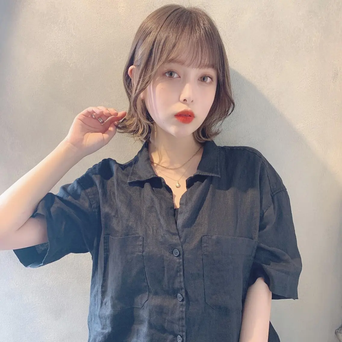 ミディアム カラー ボブ ✨️美髪矯正×似合わ せ艶カラー✨藤田透のヘアスタイル