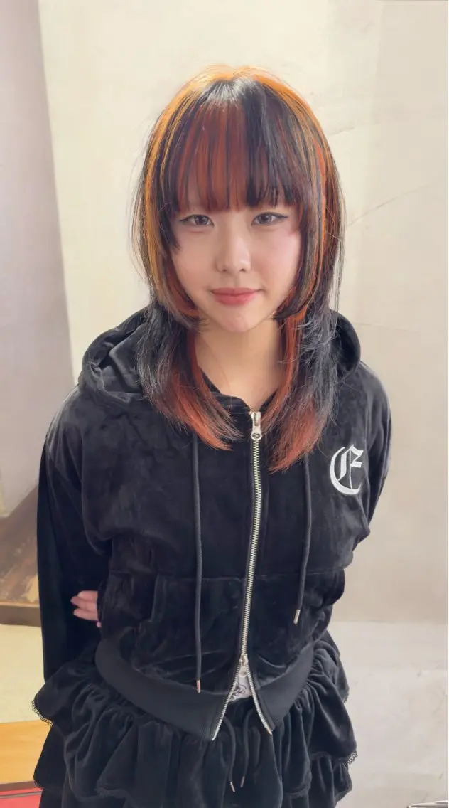 ミディアム ヘアカラー トリートメント 似合わせ痩せるカット 透明感カラー/たけるのヘアスタイル