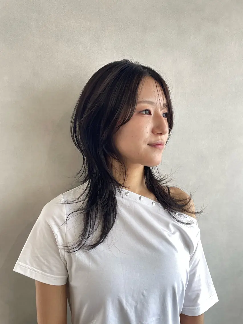 セミロング カット 元平 未祐のヘアスタイル