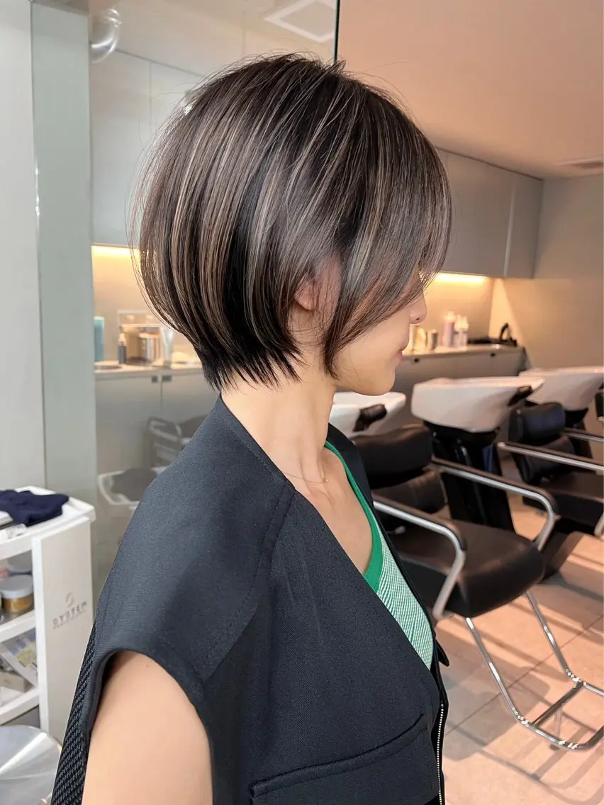 ショート カラー カット ヘアカラー トリートメント ハイライトNo.1☆ ゆうのヘアスタイル