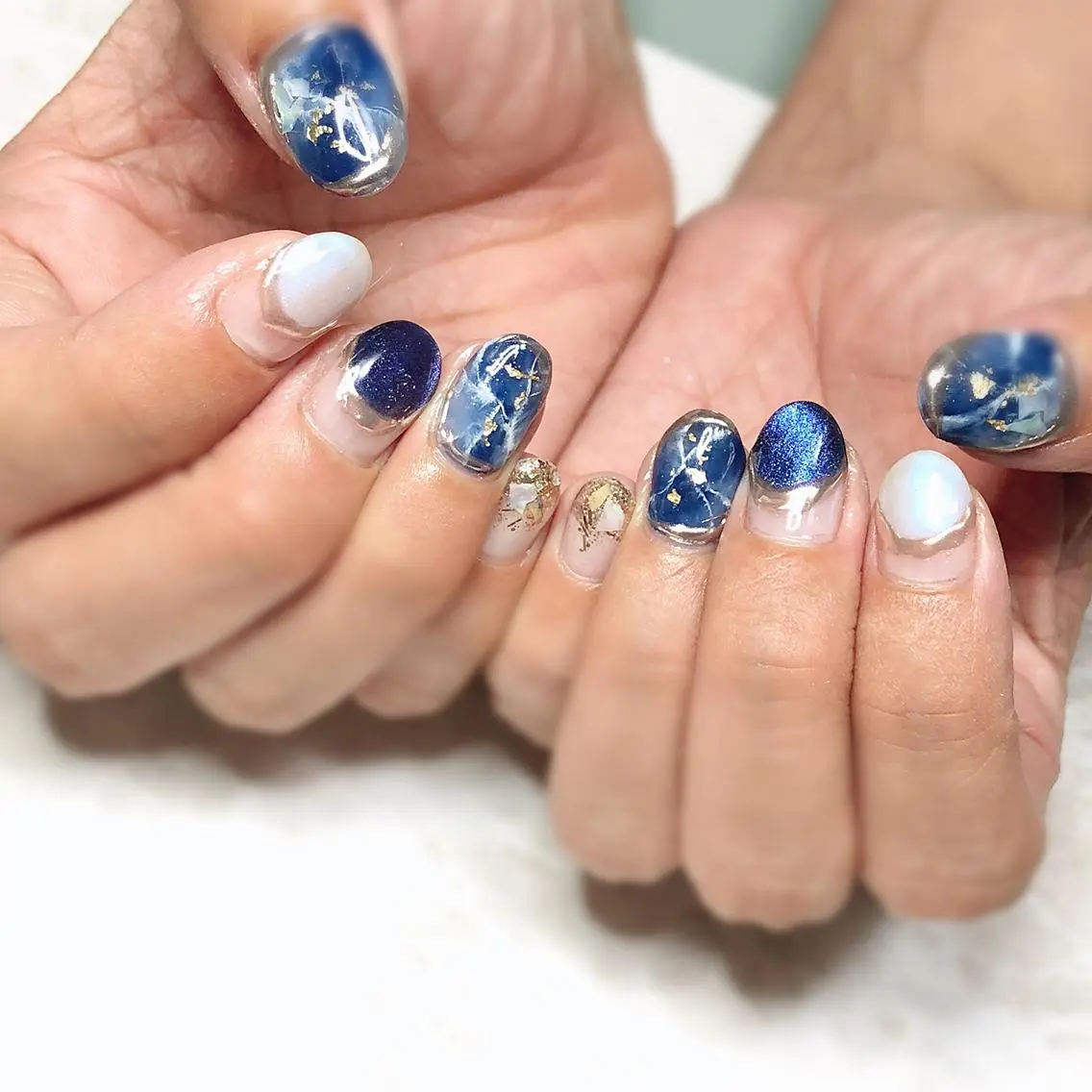 ネイル マグネットネイル 大理石ネイル(マーブル) ハンドネイル nail salon Regaosのネイルデザイン