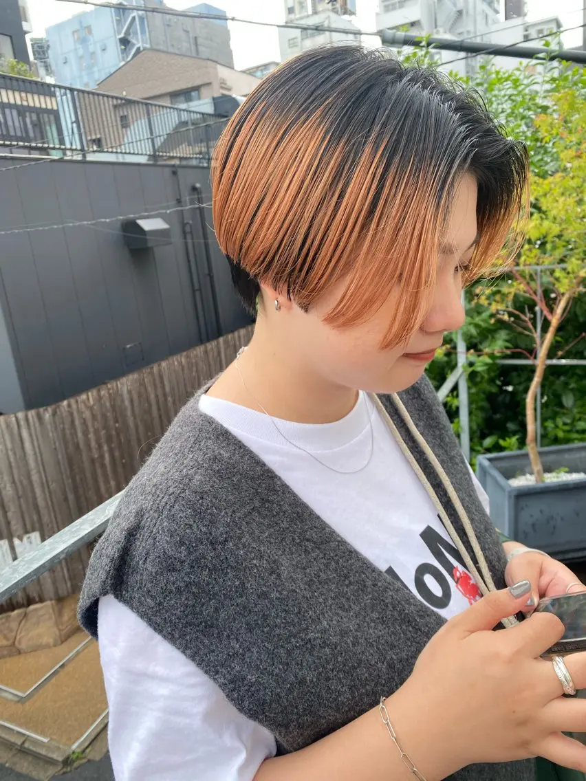 ショート カラー カット ヘアカラー トリートメント 似合わせカット レイヤー/ボブのヘアスタイル
