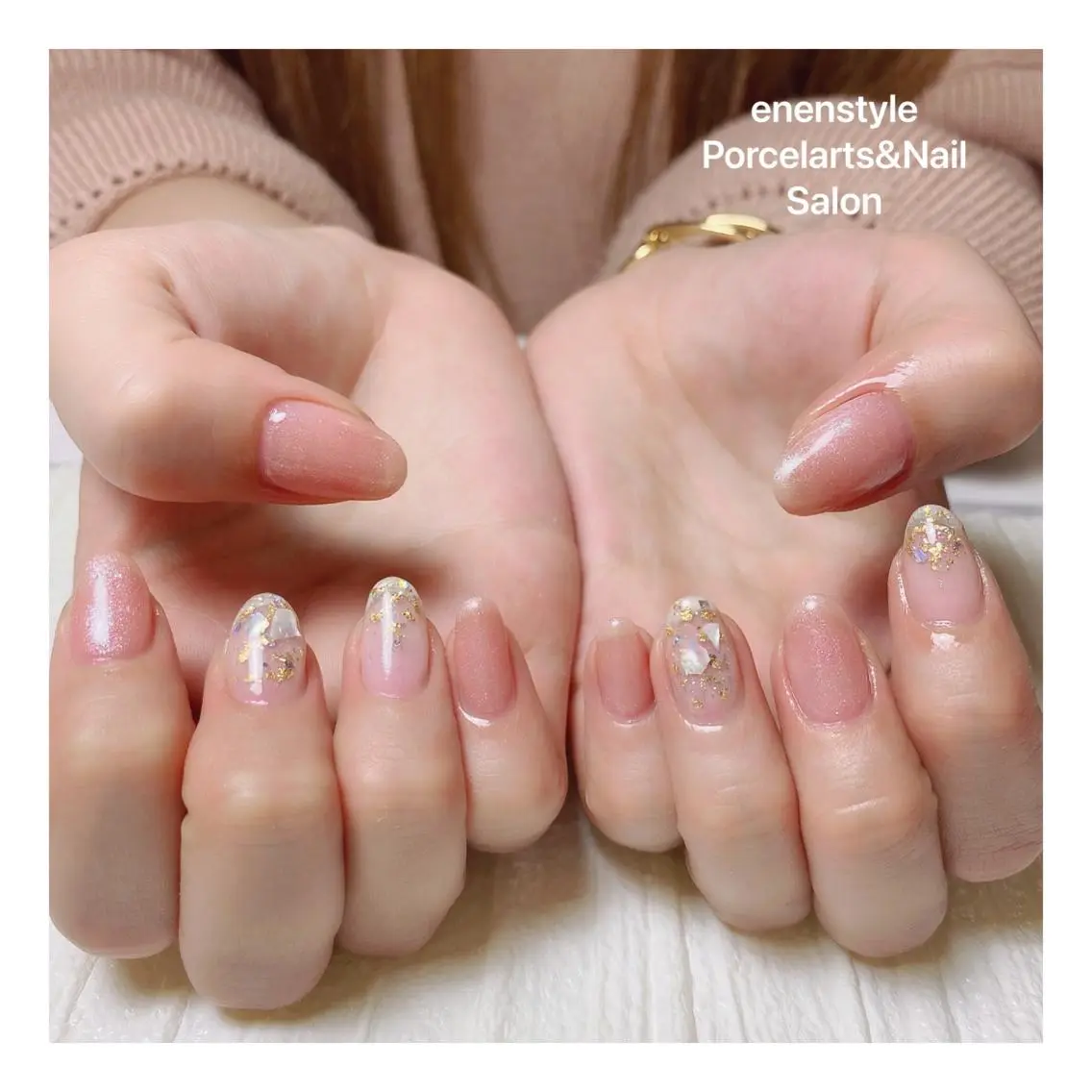ミディアム ネイル ハンドネイル 🐾enen style 🐾のネイルデザイン