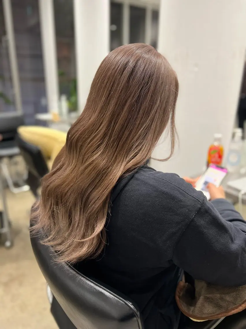 ロング ケアカラー 髪質改善 トリートメント ✨髪質改善矯正× ブリーチ✨YU-KIのヘアスタイル