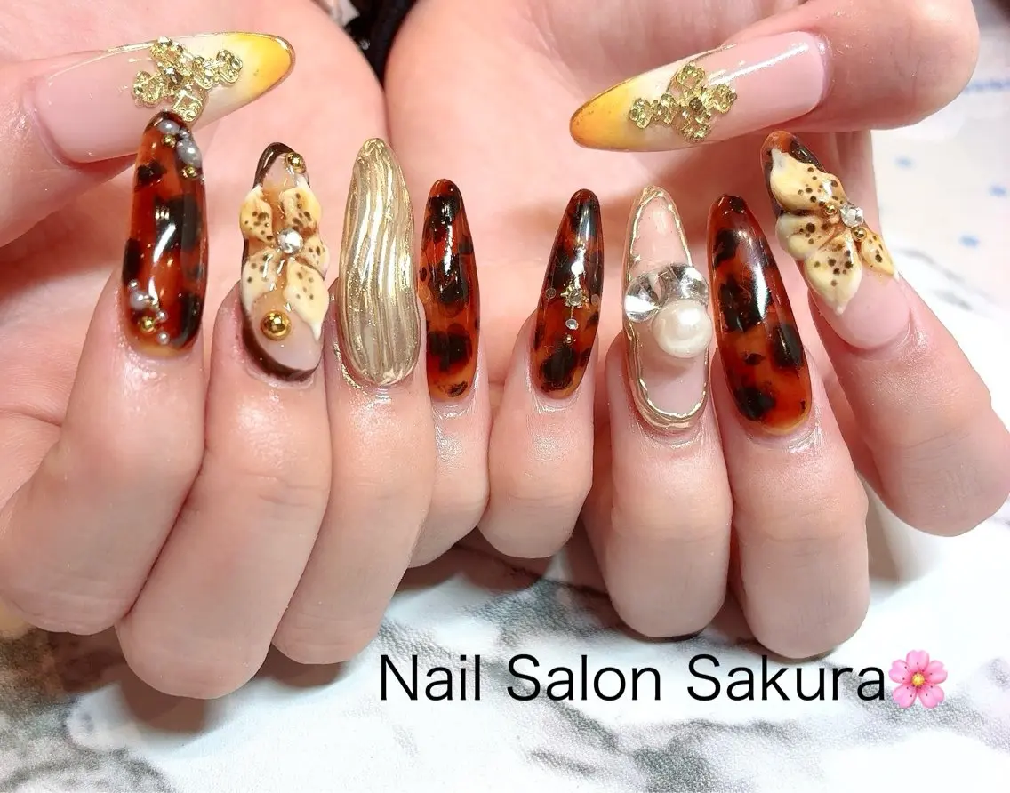 ネイル アートネイル 長さ出し 持ち込み ネイルチップ Nail Salon Sakuraのネイルデザイン