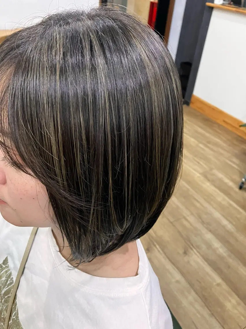 カラー グレージュ ハイライトカラー pifdesign ⭐︎mikikoのヘアスタイル