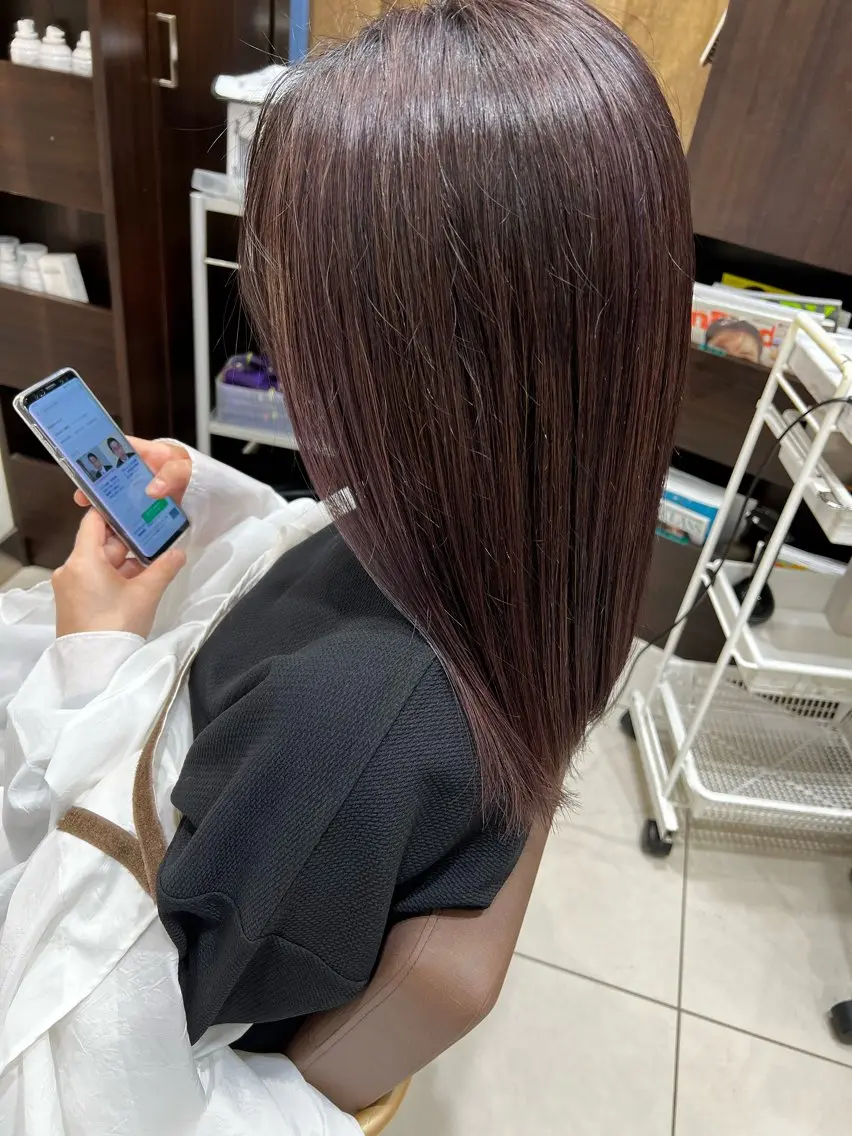 ロング カラー ハイライトカラー ラベンダーカラー ハイライト ✨髪質改善矯正× ブリーチ✨YU-KIのヘアスタイル
