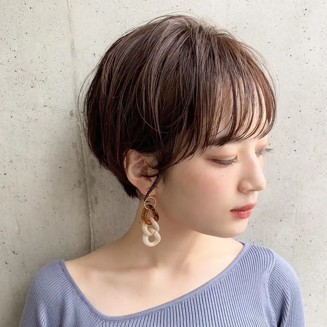 ショート くせ毛 ショートヘア SNS撮影用 髪質改善モデル募集のヘアスタイル