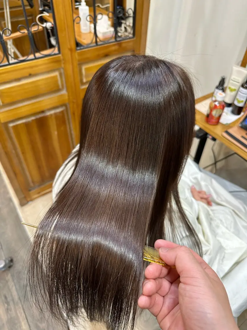 ロング 髪質改善 トリートメント カット ヘアカラー トリートメント 縮毛矯正/山根勇平 /完全マンツーマンのヘアスタイル