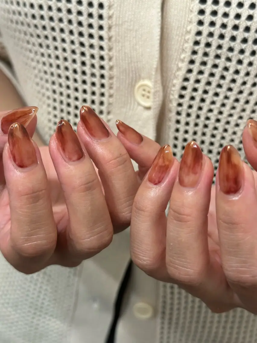 ネイル ボルドー ハンドネイル フットネイル kiii.__ ✴︎*のネイルデザイン