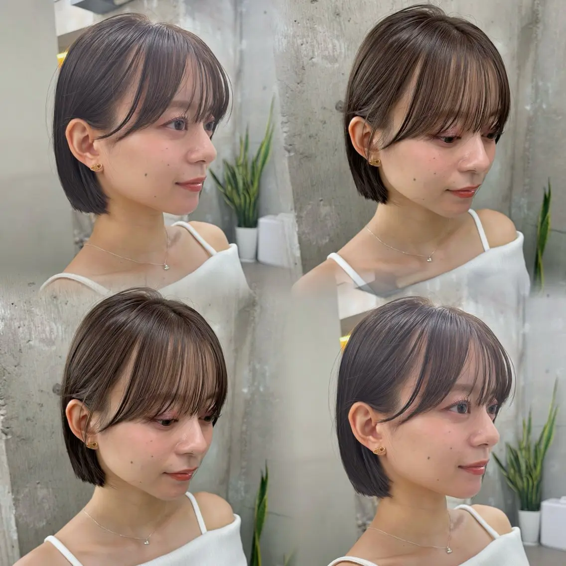ショート カラー ボブ 顔周りカット サイドバング 柔らかいレイヤー🌿 大人ヘア/みっきーのヘアスタイル