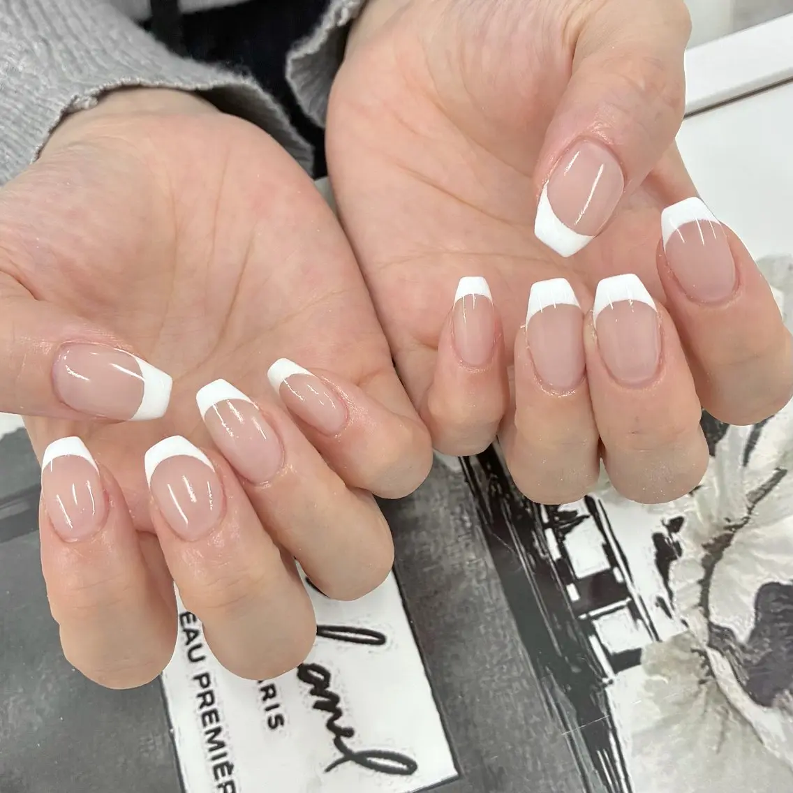 ネイル フレンチネイル ハンドネイル _white 上本町店のネイルデザイン