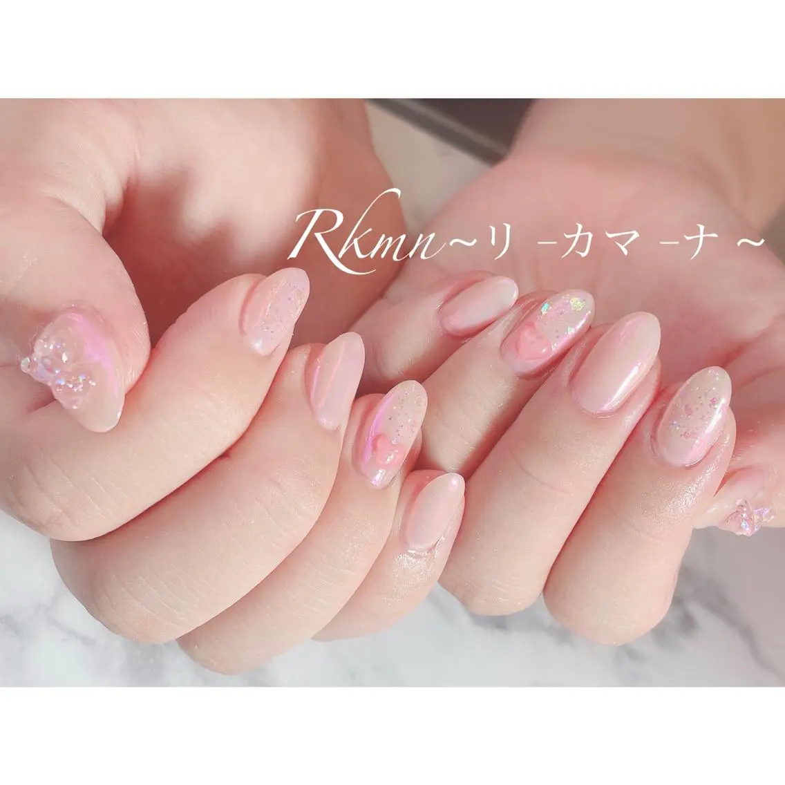 ネイル アートネイル オーロラネイル フレンチネイル ジェルネイル グラデーション ハンドネイル フットネイル ハンドケア Rkmn ~リ-カマ-ナ~のネイルデザイン