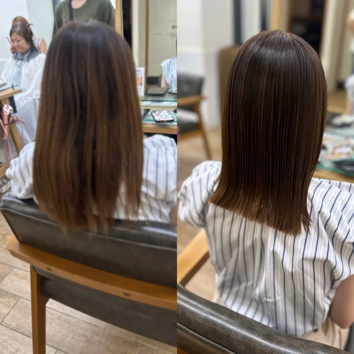 ミディアム カラー パーマ ヘアアレンジ メンズ キッズ カット 縮毛矯正 レイヤーカット／ 巻ける縮毛矯正のヘアスタイル
