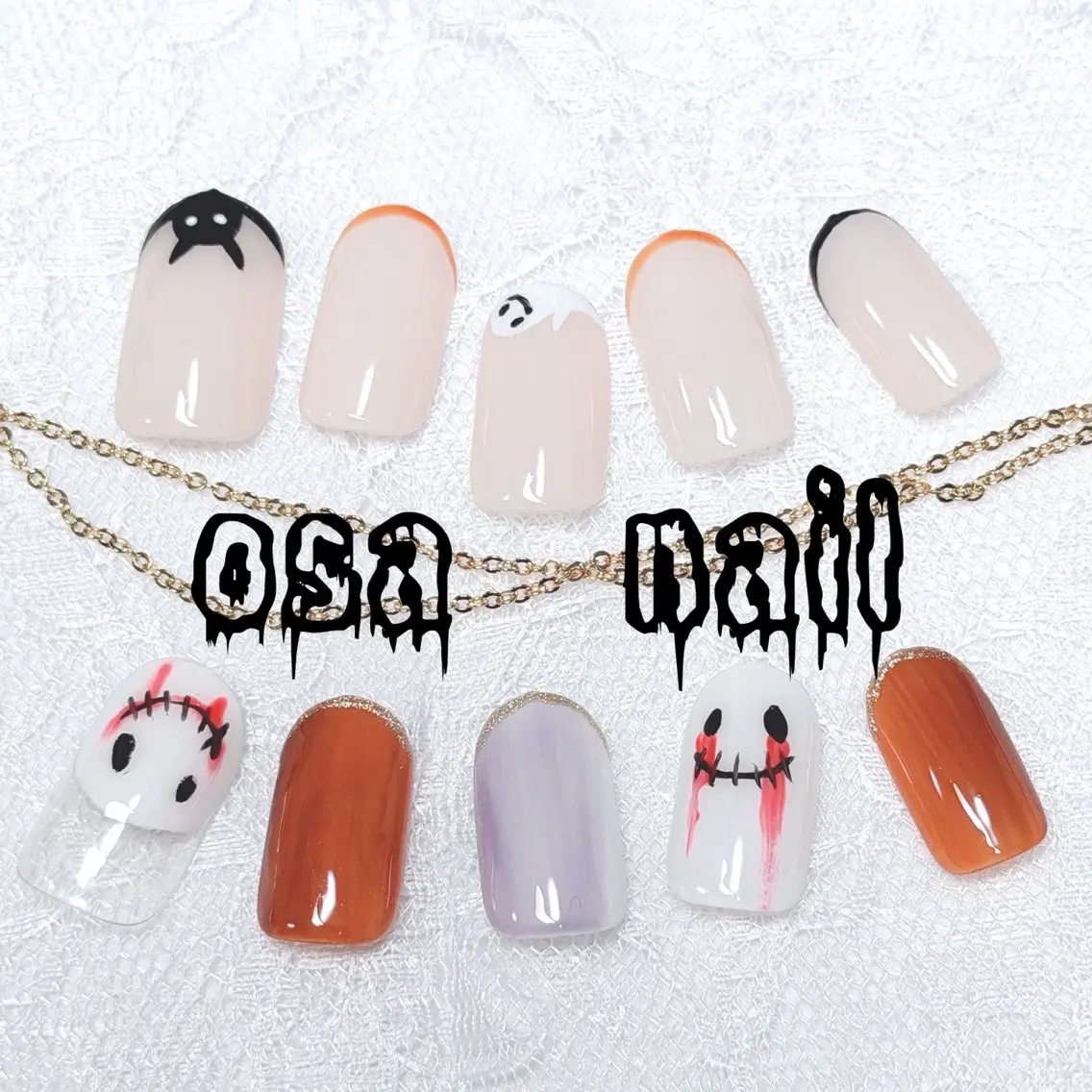 ネイル ハロウィン 韓国ネイル 持ち込み シンプルネイル ハンドネイル osa emiのネイルデザイン