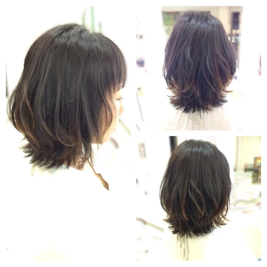 ミディアム ボブ レイヤーカット カット トリートメント Hair VERDEのヘアスタイル