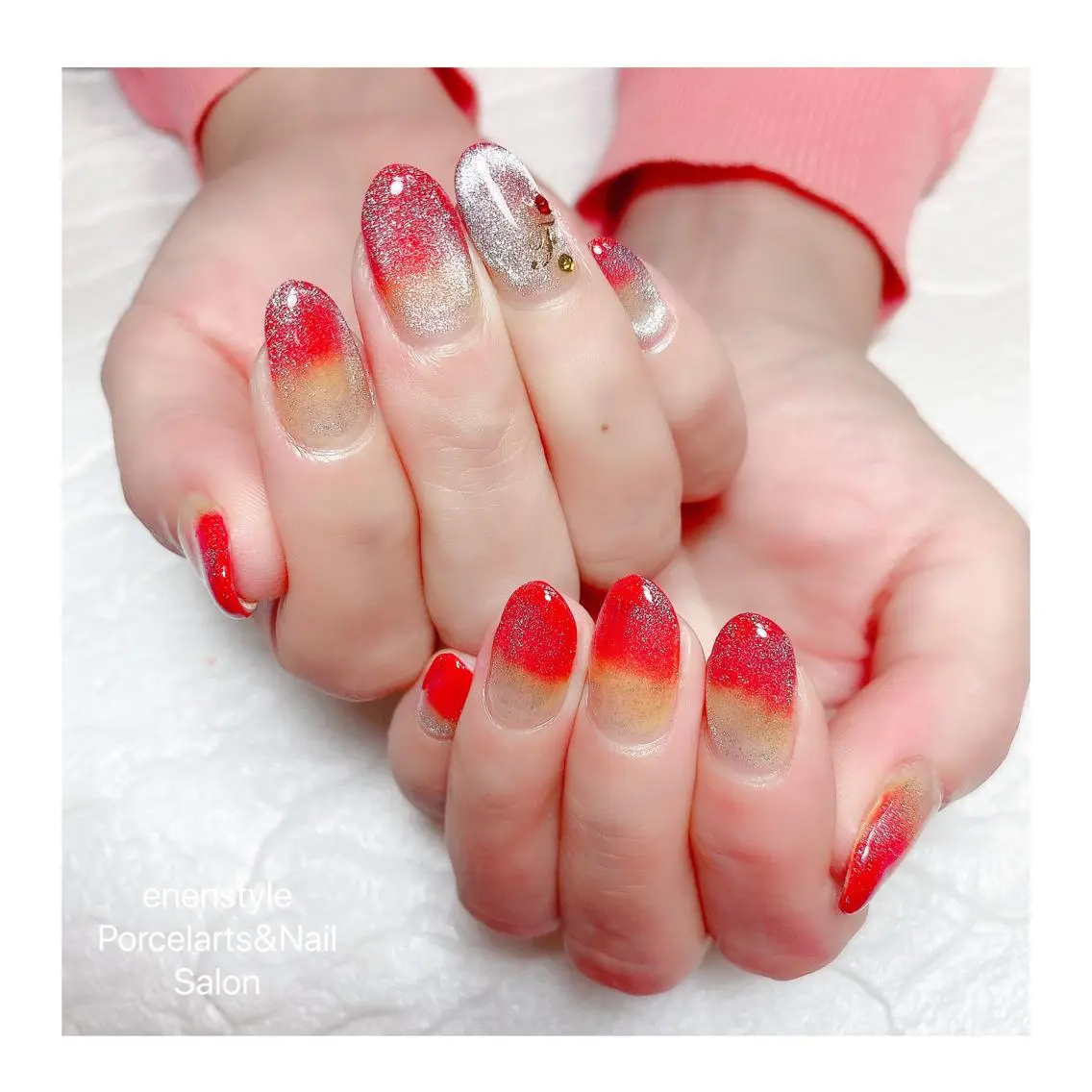 ミディアム ネイル ハンドネイル 🐾enen style 🐾のネイルデザイン
