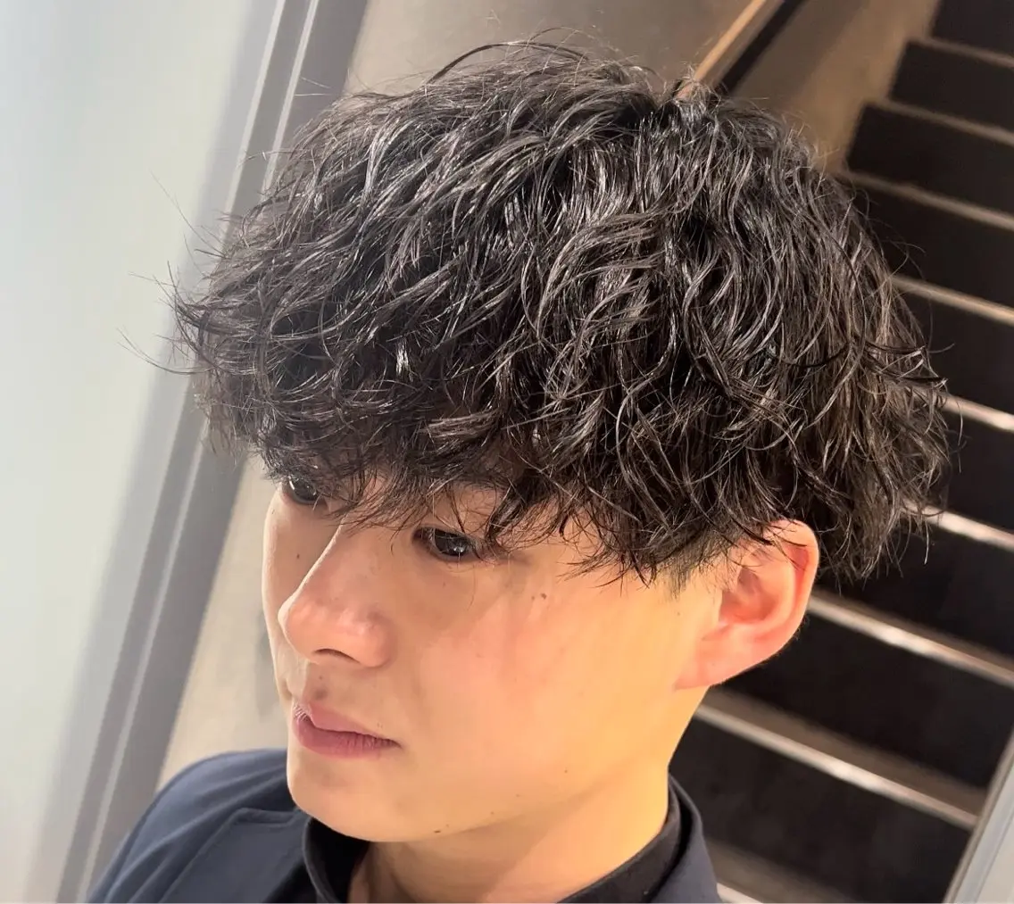ミディアム パーマ ヘアアレンジ メンズ fifth 石川 凪のヘアスタイル