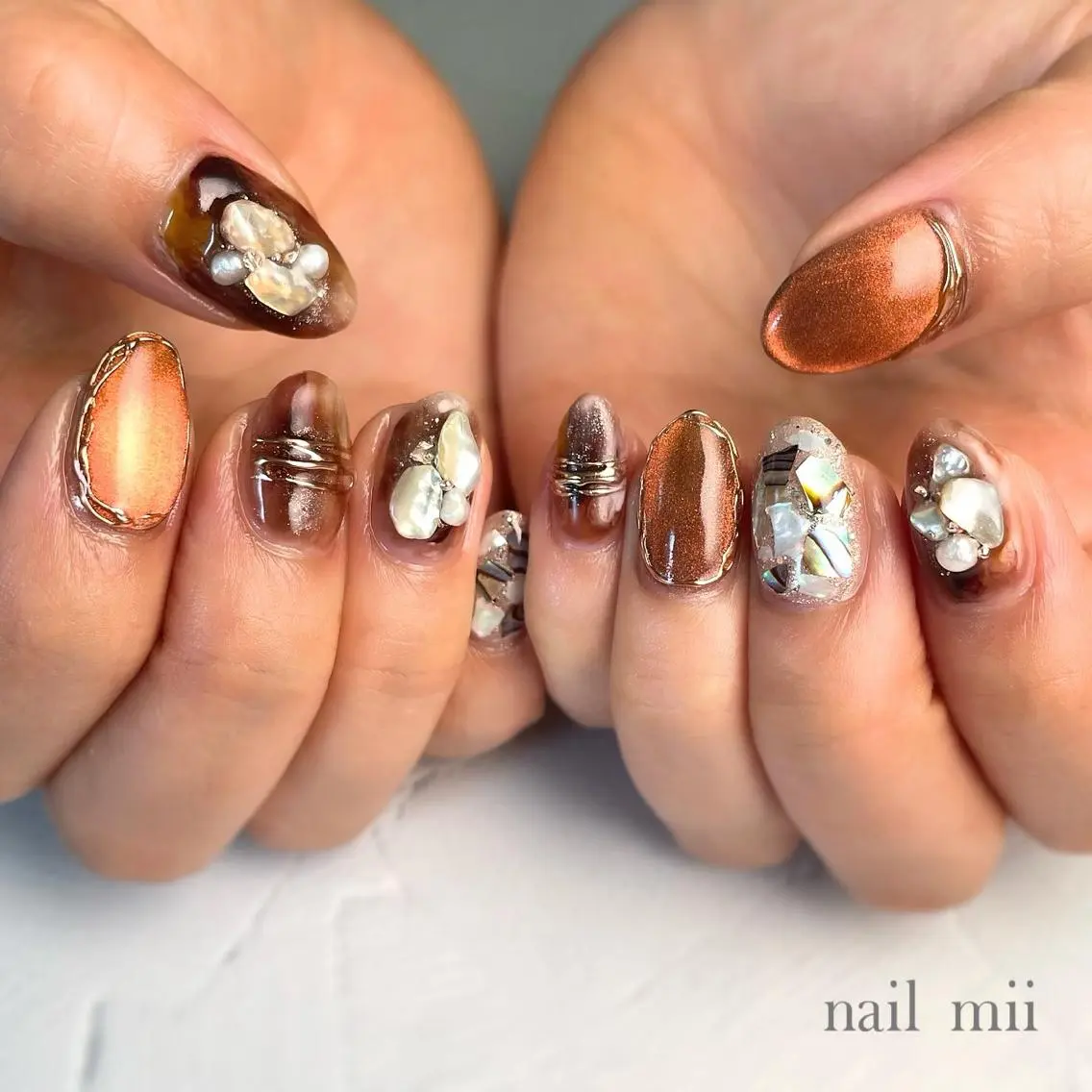 ネイル マグネットネイル ミラーネイル 持ち込み nail mii HIROMIのネイルデザイン