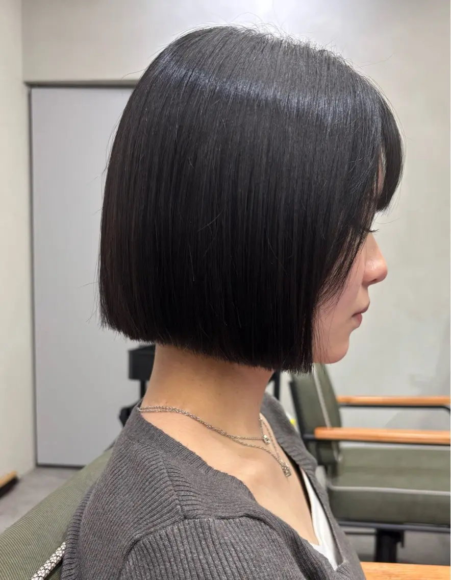 ミディアム ボブ カット nico麻生　長谷川 裕月のヘアスタイル