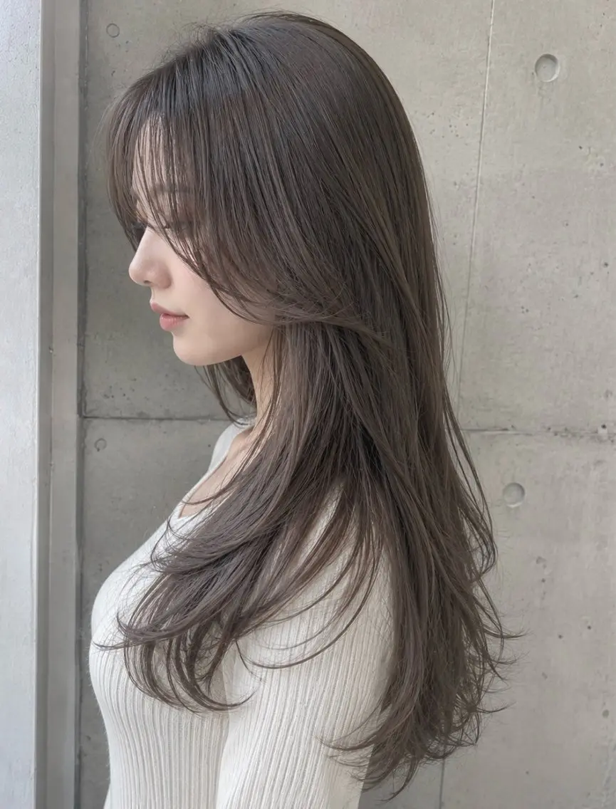 ロング カラー ヘアアレンジ 透明感カラー グレージュ カット ヘアカラー 🫧レイヤー/透明感 🫧Ryuseiのヘアスタイル