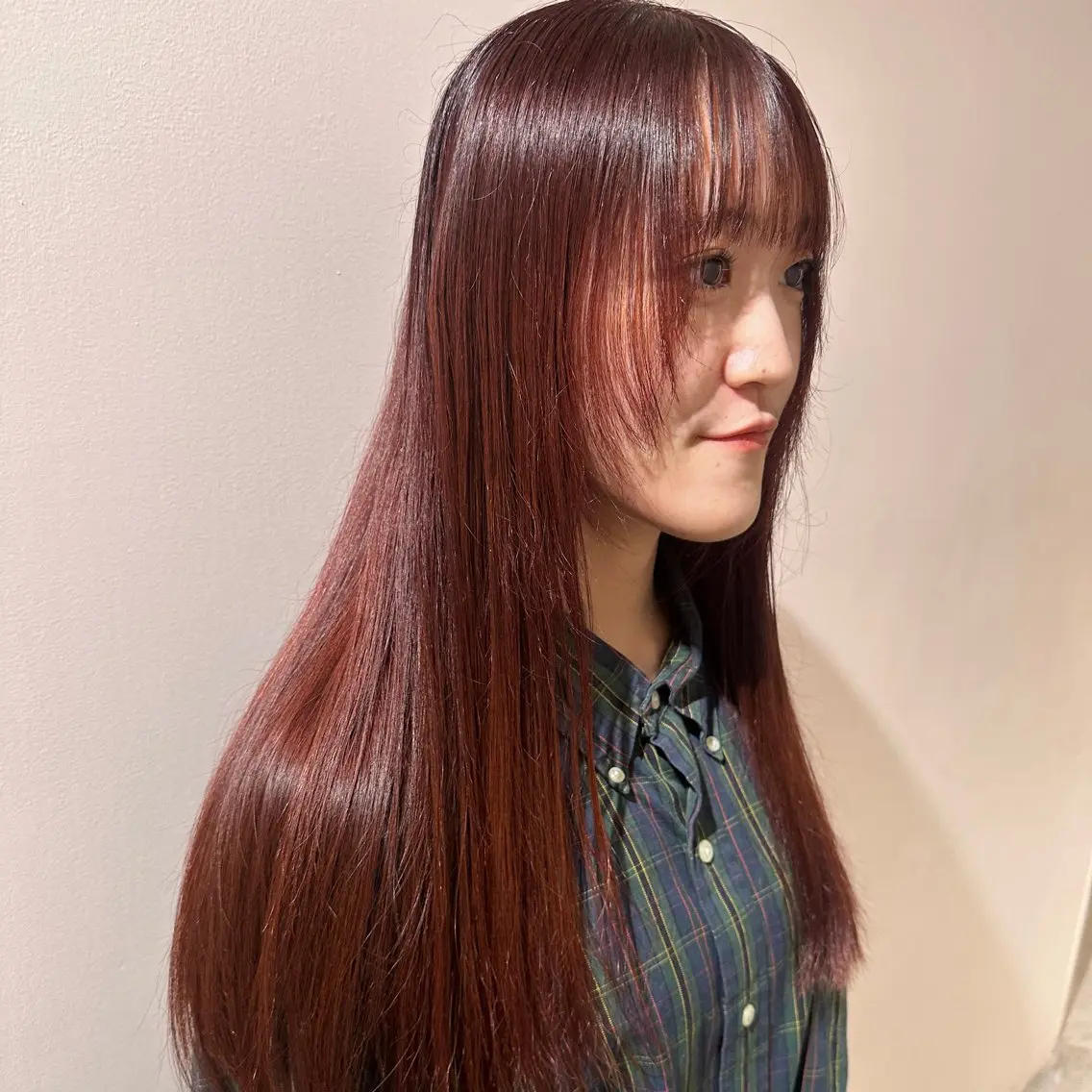 ロング カラー ブリーチ ボルドーカラー 透明感カラー 韓国風カラー ブリーチなしカラー ヘアカラー yuki/ブリーチ /デザインカラーのヘアスタイル