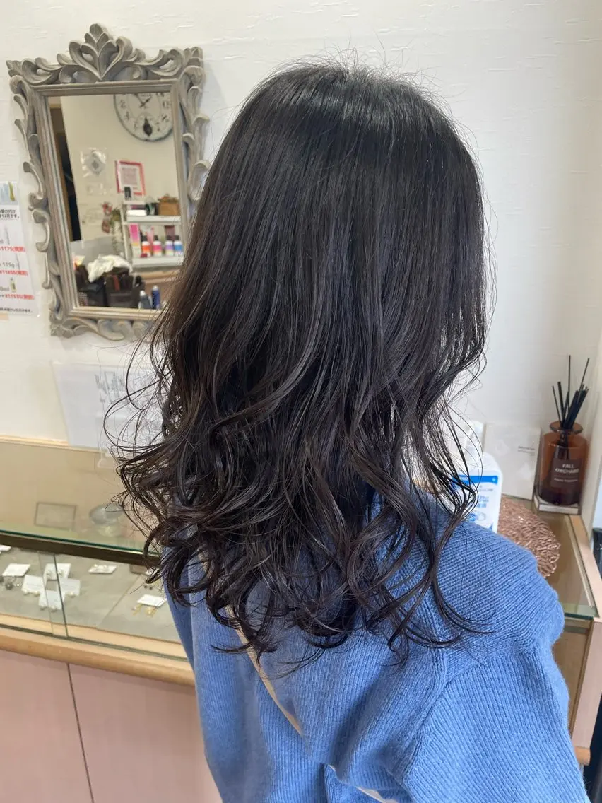 セミロング レイヤーカット カット ヘアカラー トリートメント Joliefille 高石店　かすみのヘアスタイル