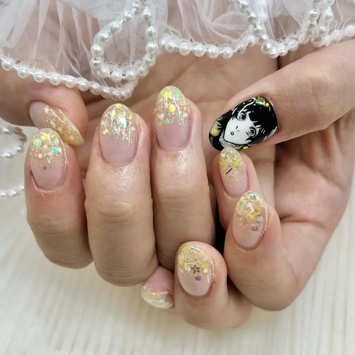 ミディアム ネイル ハンドネイル 池袋痛ネイル Nok. 渡辺のネイルデザイン