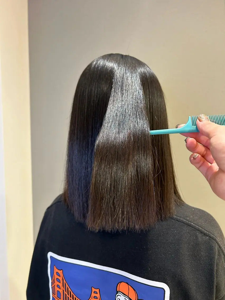 ミディアム 縮毛矯正 椿 さやかのヘアスタイル