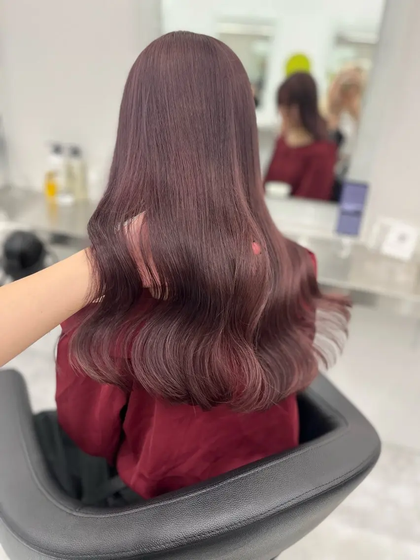 ロング カット ヘアカラー トリートメント ヘアセット 🍒韓国暖色ヘア NO.1🍒🪽のヘアスタイル