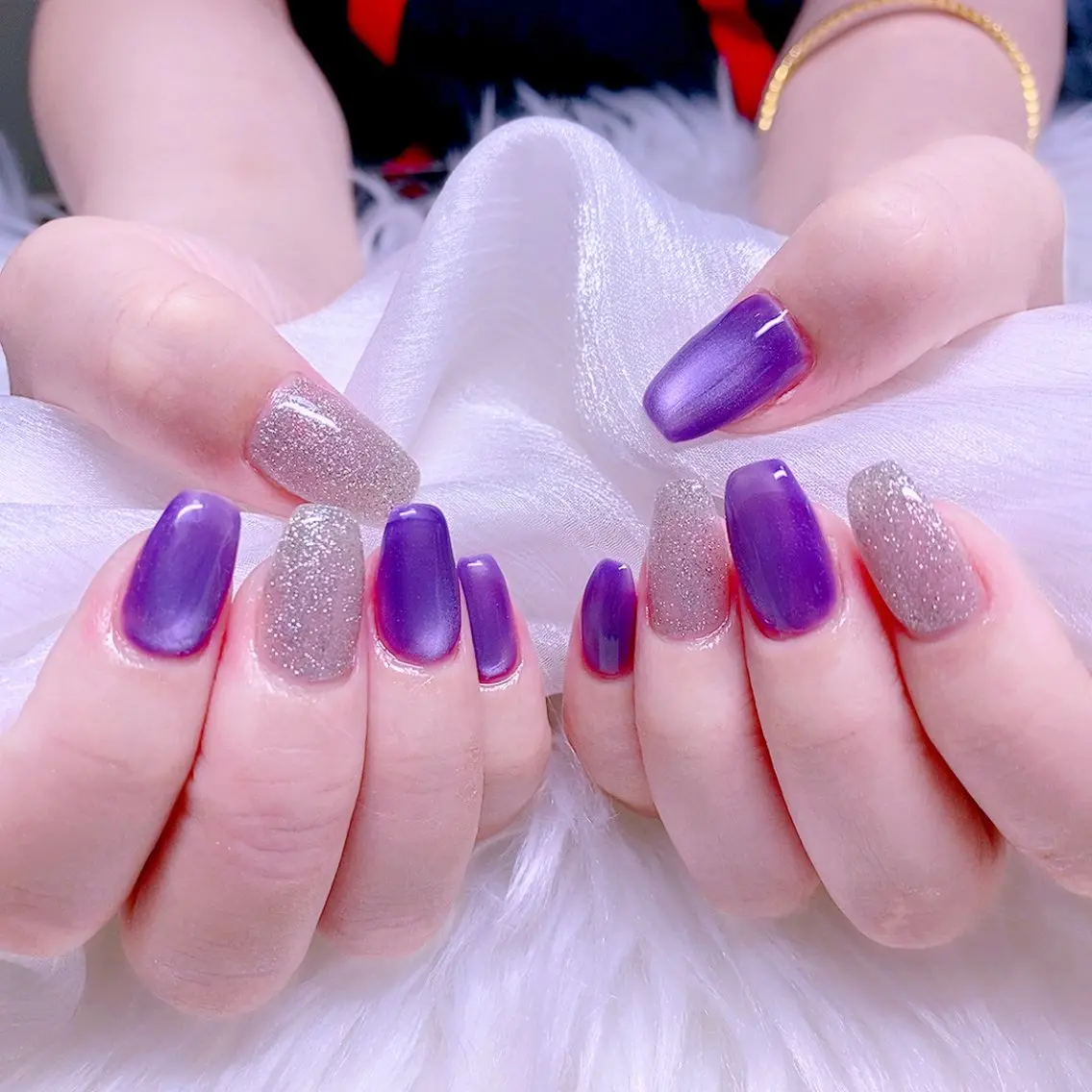 ネイル フラッシュネイル マグネットネイル シンプルネイル 夏ネイル ハンドネイル Nail Yunaのネイルデザイン