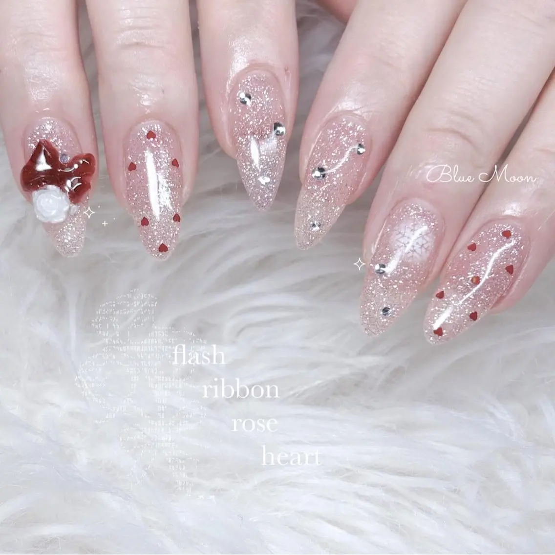 ネイル リボン nail salon Blue Moonのネイルデザイン