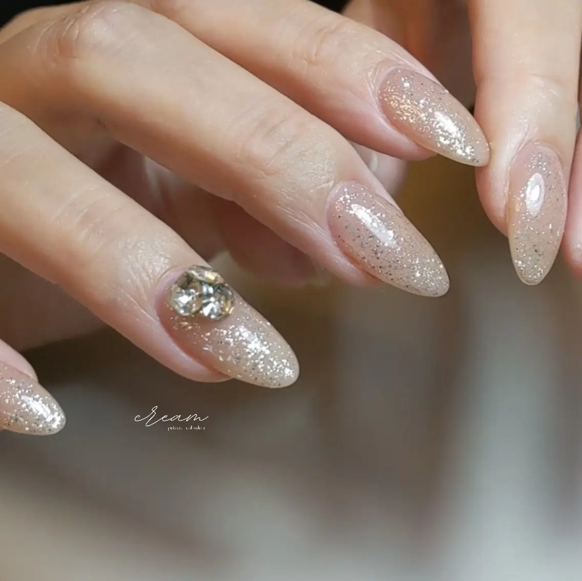 ネイル ラメ(グリッター) ハンドネイル cream. nailのネイルデザイン