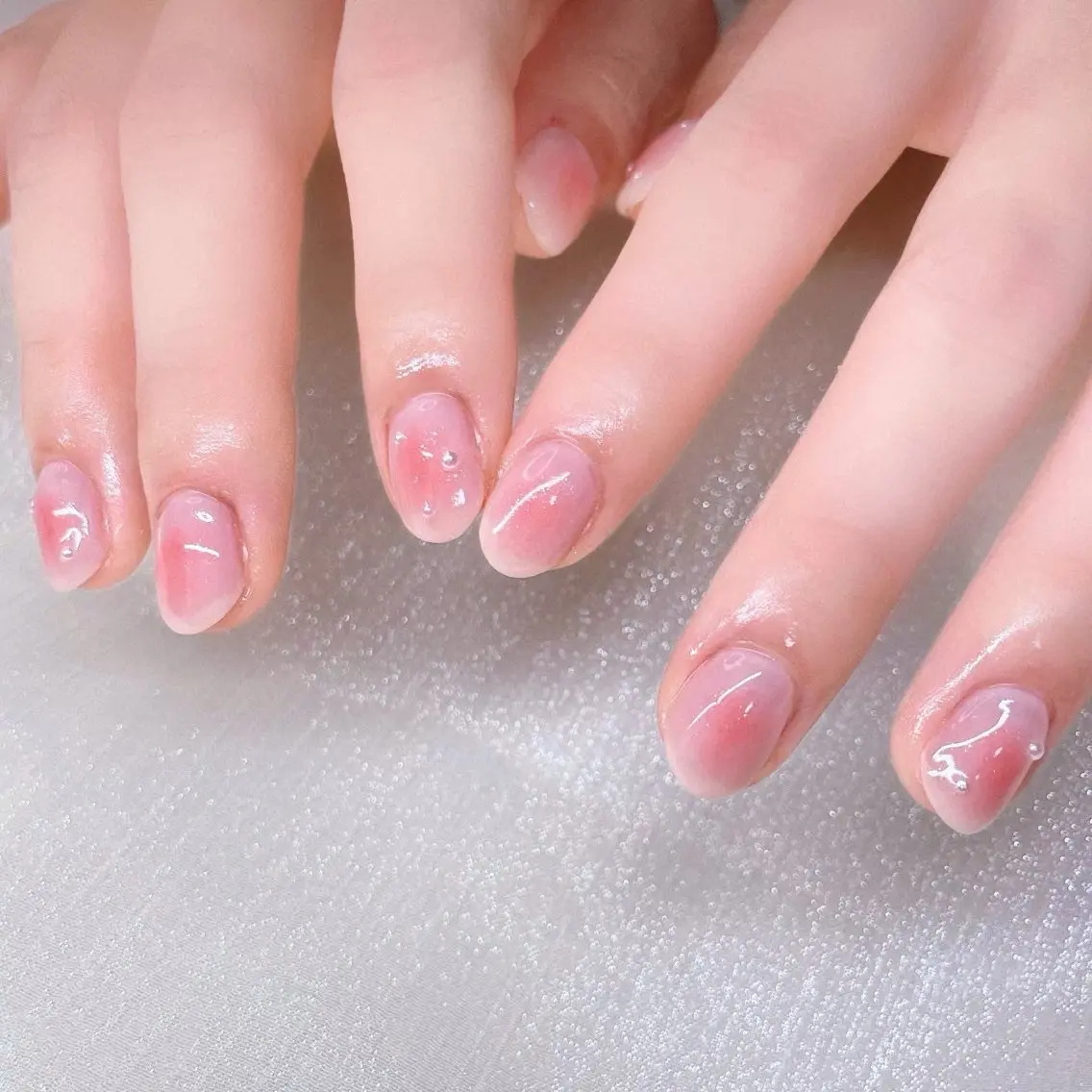 ネイル 長さ出し ストーンネイル ハンドネイル Nailist suzuのネイルデザイン