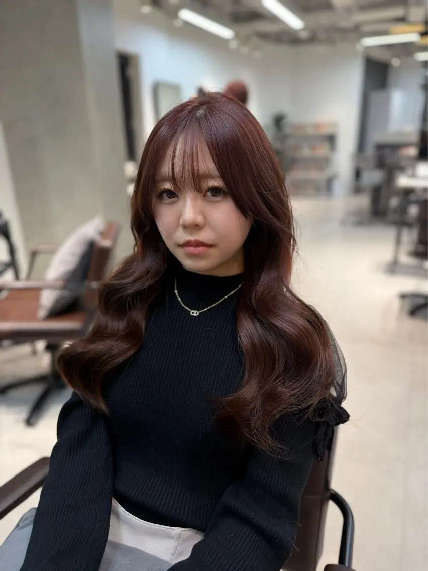 ロング カラー ヘアカラー caho／大阪梅田 韓国ヘア🇰🇷🩶のヘアスタイル